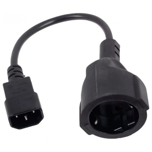 захранващ кабел IEC 320 C14 / SCHUKO F 0.2m 16A Black - 0.2 метра