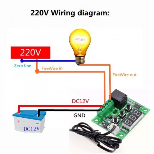 W1209 Mini Thermostat Temperature Controller Incubation Thermostat Temperature Control Switch Digital DC 12V heat cool with led W1209 Mini Thermostat Temperature Controller Incubation Thermostat Temperature Control Switch Digital DC 12V heat cool with led
