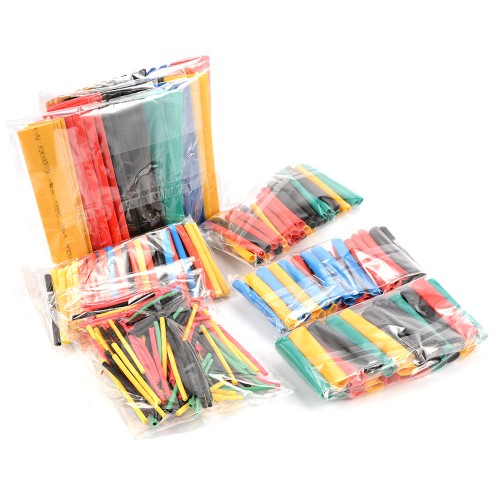 328pcs Color Heat Shrinkable Tube Suit PE Heat Shrinkable Tube Heat Shrinkable Insulating Sleeve Combination Hot Pin