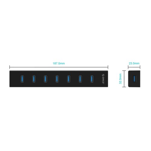 Orico USB3.0 HUB 7 port Black - H7013-U3-AD Orico USB3.0 HUB 7 port Black - H7013-U3-AD
