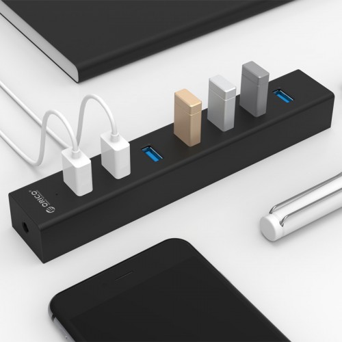 Orico USB3.0 HUB 7 port Black - H7013-U3-AD Orico USB3.0 HUB 7 port Black - H7013-U3-AD
