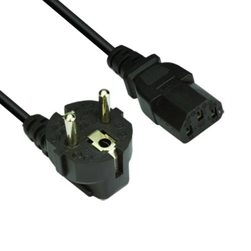 захранващ кабел VCom schuko 220V 1.8m - 1.8 метра - 0.75мм