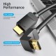 Vention HDMI Right Angle 270 Degree v2.0 M / M 4K/60Hz Gold - 1.5M Black
