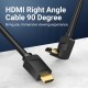 Vention HDMI Right Angle 90 Degree v2.0 M / M 4K/60Hz Gold - 2M Black