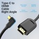 Vention Type-C to HDMI Cable Right Angle 1.5M Black