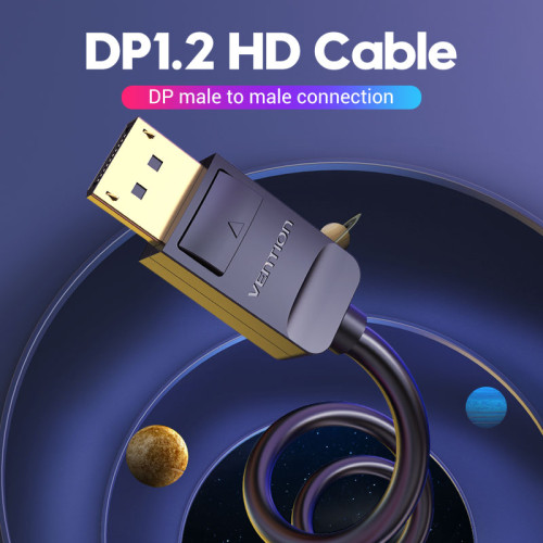 Vention Cable - Display Port v1.2 DP M / M Black 4K 5M Vention Cable - Display Port v1.2 DP M / M Black 4K 5M
