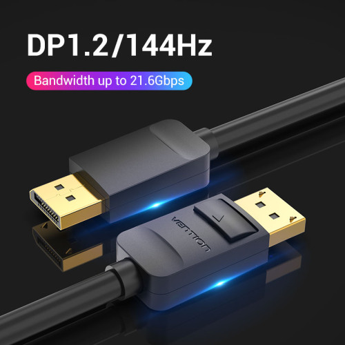 Vention Cable - Display Port v1.2 DP M / M Black 4K 5M Vention Cable - Display Port v1.2 DP M / M Black 4K 5M