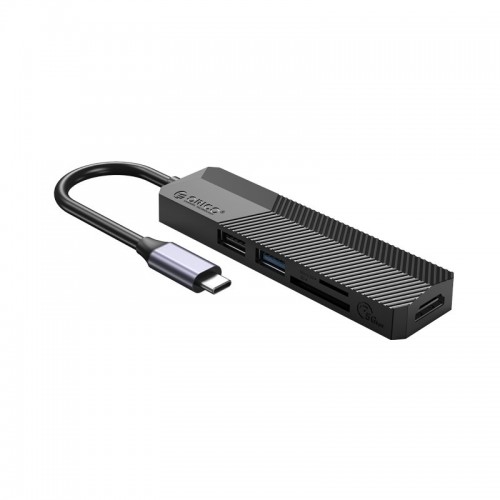 докинг станция Orico Type-C 5-in-1 Power Distribution 55W - MDK-5P Black - Card Reader, HDMI, Type-C x 1, USB3.0 x1, USB2.0 x1