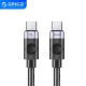 кабел Orico USB C - към - C PD 100W Charging 1.0 метър черен