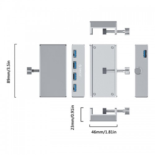 Orico USB 3.0 HUB Clip Type 4 port - Aluminum - MH4PU-SV Orico USB 3.0 HUB Clip Type 4 port - Aluminum - MH4PU-SV