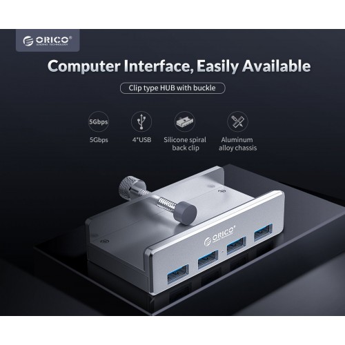 Orico USB 3.0 HUB Clip Type 4 port - Aluminum - MH4PU-SV Orico USB 3.0 HUB Clip Type 4 port - Aluminum - MH4PU-SV