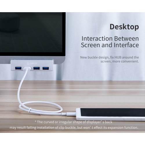 Orico USB 3.0 HUB Clip Type 4 port - Aluminum - MH4PU-SV Orico USB 3.0 HUB Clip Type 4 port - Aluminum - MH4PU-SV
