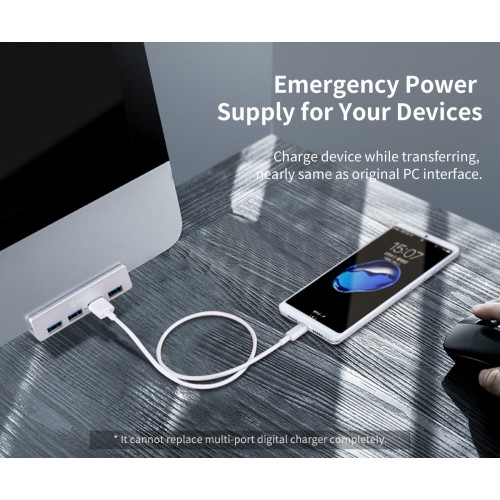 Orico USB 3.0 HUB Clip Type 4 port - Aluminum - MH4PU-SV Orico USB 3.0 HUB Clip Type 4 port - Aluminum - MH4PU-SV