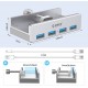 Orico USB 3.0 HUB Clip Type 4 port - aux Micro-USB power input, Aluminum - MH4PU-P-SV