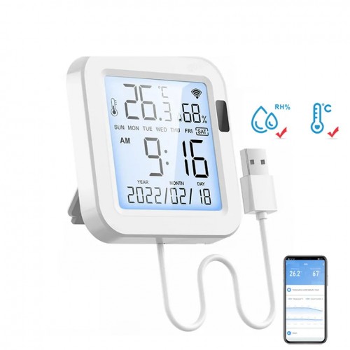 Wifi Temperature and Humidity Sensor with Backlight LCD Display