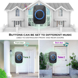 SMATRUL 2x2 60 Chime 110DB 300M Wireless Doorbell