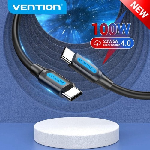Vention USB 2.0 Type-C to Type-C - 1M Black 5A Fast Charge Vention USB 2.0 Type-C to Type-C - 1M Black 5A Fast Charge