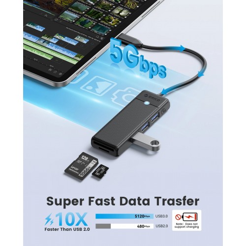 Orico HUB USB3.1 Type-C - 3 x USB3.0, SD, TF Orico HUB USB3.1 Type-C - 3 x USB3.0, SD, TF