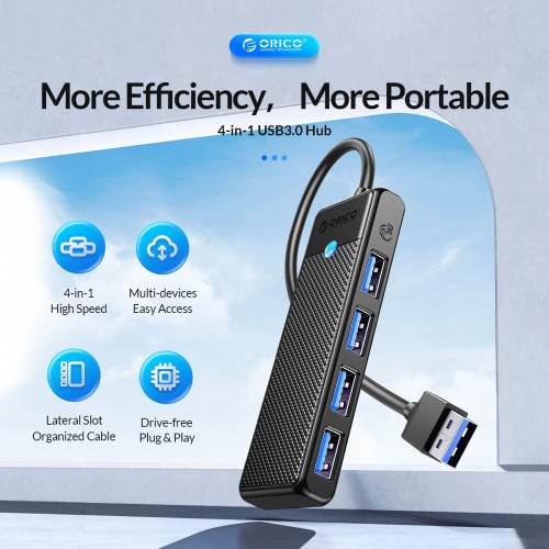 Orico HUB USB3.0 4 port Black Orico HUB USB3.0 4 port Black