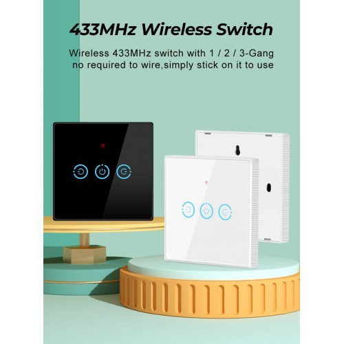 SMATRUL 1 Gang Wireless Touch Switch RF 433Mhz SMATRUL 1 Gang Wireless Touch Switch RF 433Mhz