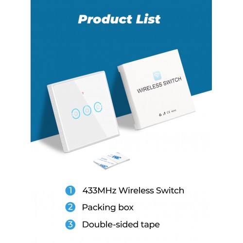 SMATRUL 1 Gang Wireless Touch Switch RF 433Mhz SMATRUL 1 Gang Wireless Touch Switch RF 433Mhz