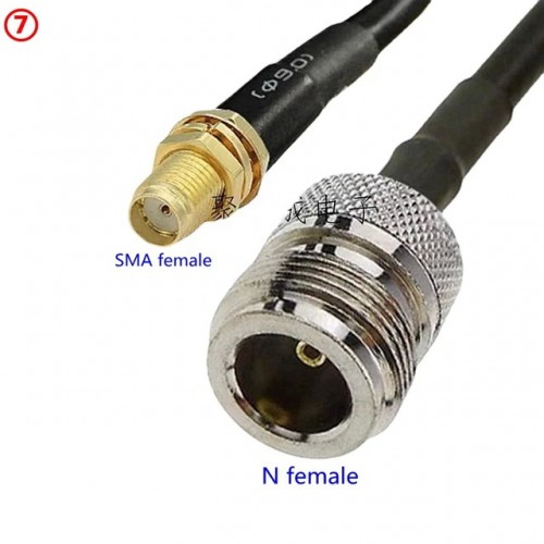 Cable SMA female - N female / RG58 / 50 cm