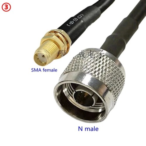 Cable SMA female - N male / RG58 / 50 cm