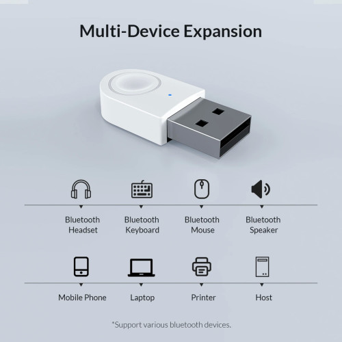 Orico Bluetooth 5.0 USB adapter, black - BTA-608-BK Orico Bluetooth 5.0 USB adapter, black - BTA-608-BK