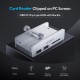 хъб Orico USB 3.0 HUB Clip Type 2 port, SD card reader - aux Micro-USB power input, Aluminum