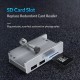 Orico USB 3.0 HUB Clip Type 2 port, SD card reader - aux Micro-USB power input, Aluminum - MH2AC-U3-SV