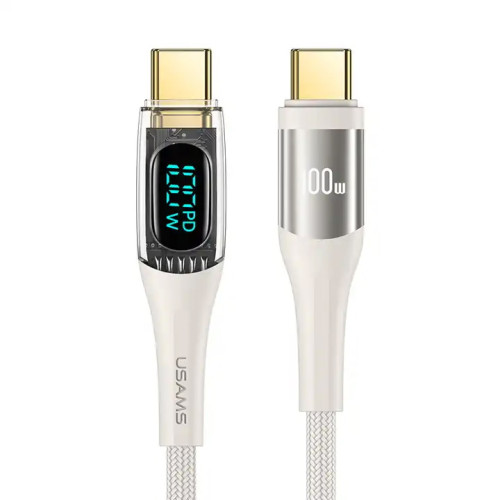 USAMS US-SJ590 Type-C PD100W Transparent Digital Display 1.2m