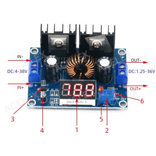 XH-M404 Step Down Converter 1.25-36V 5A XH-M404 Step Down Converter 1.25-36V 5A