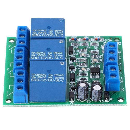Самозаключващ се релеен модул, 3 канален 3 Channel Relay 3CH Self-Locking Relay Module