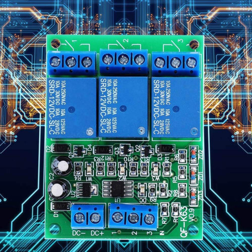 Самозаключващ се релеен модул, 3 канален 3 Channel Relay 3CH Self-Locking Relay Module