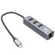 докинг станция VCom USB Type-C to USB3.0 x 3 + LAN