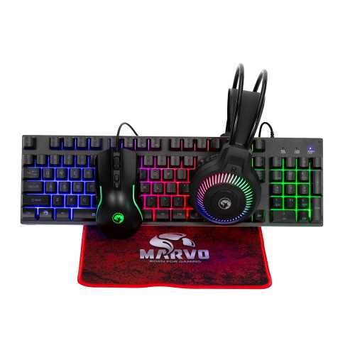 Геймърски комплект Marvo Loot 40 CM416 4-in-1 - Keyboard, Headset, Mouse, Mousepad