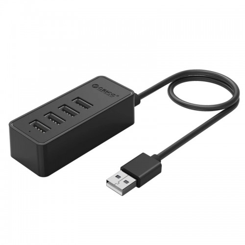 Orico USB2.0 HUB 4 port - USB/Micro USB input, Black - W5P-U2-030-BK-EP