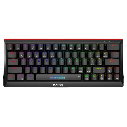 Marvo Wireless Gaming Mechanical keyboard Hecate 61WR Black - Bluetooth 5.0, 63 keys Marvo Wireless Gaming Mechanical keyboard Hecate 61WR Black - Bluetooth 5.0, 63 keys