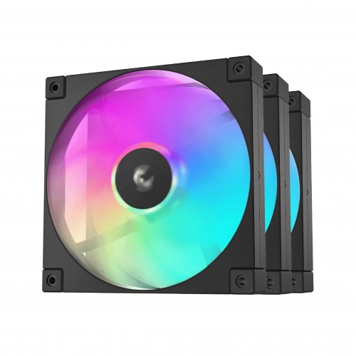 Комплект вентилатори DeepCool 3-in-1 3x140mm - FD14 Black, Addressable RGB