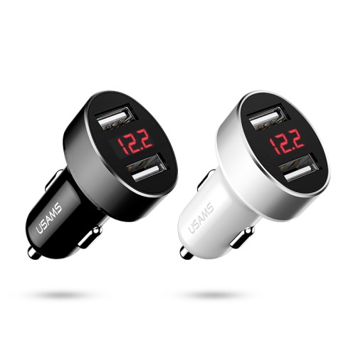 USAMS C1 dual USB intelligent digital display car charger