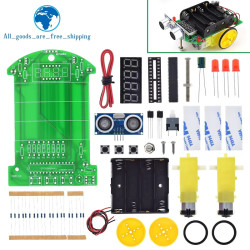 D2-4 Ranging Car Carts DIY Kit Ultrasonic Module Intelligent Ranging Car Kit for Arduino