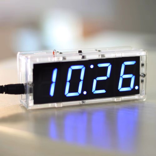 4-digit Digital LED Talking Clock DIY Kit