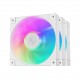 Комплект вентилатори DeepCool 3-in-1 3x120mm - FD12 White, Addressable RGB