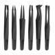 6Pcs Precision Plastic Tweezers Kit 120mm Anti-static