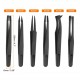 6Pcs Precision Plastic Tweezers Kit 120mm Anti-static