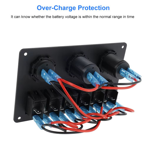 6-канален превключвателен панел с LED подсветка 12V/24V 6-канален превключвателен панел с LED подсветка 12V/24V