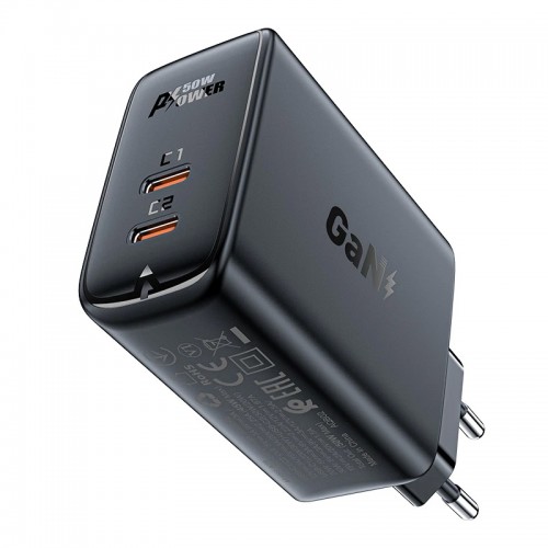 Acefast Charger Wall GaN PD50W - A29 - USB-C x 2, Black