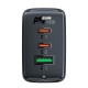 Acefast Charger Wall GaN PD65W - A41 - USB-C x 2, USB-A x 1, Black