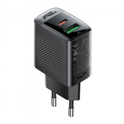 Acefast Charger Wall GaN PD 30W - A98 - USB-C x 1, USB-A x 1, Black