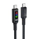 Acefast USB-C to USB-C Cable 100W 1.2m with LED display - C7-03 - Black